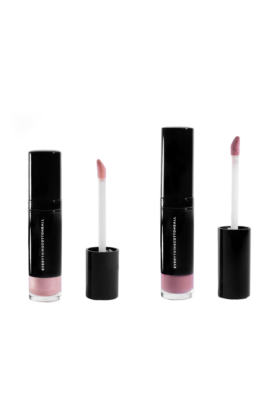 Both Nearly Naked and Peep Show lip glaze shown on a white background product shot